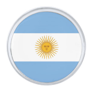 Argentina flag silver finish lapel pin