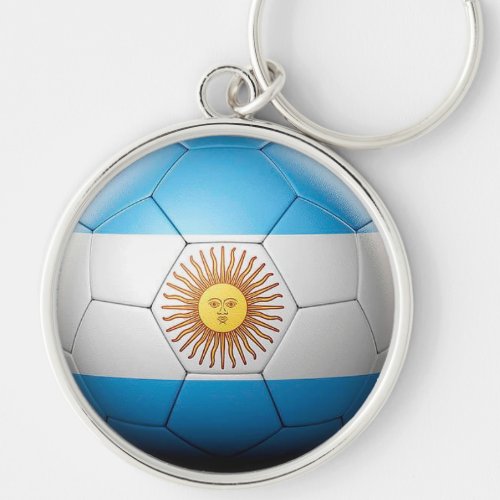 Argentina Flag Soccer Ball Keychain