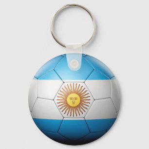 Argentina Flag Soccer Ball Keychain