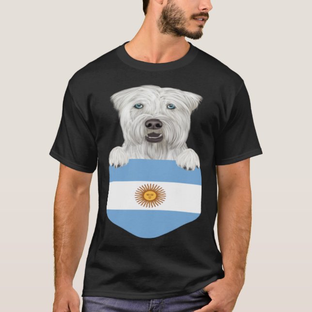 Argentina Flag Soft Coated Wheaten Terrier Dog In  T-Shirt (Front)
