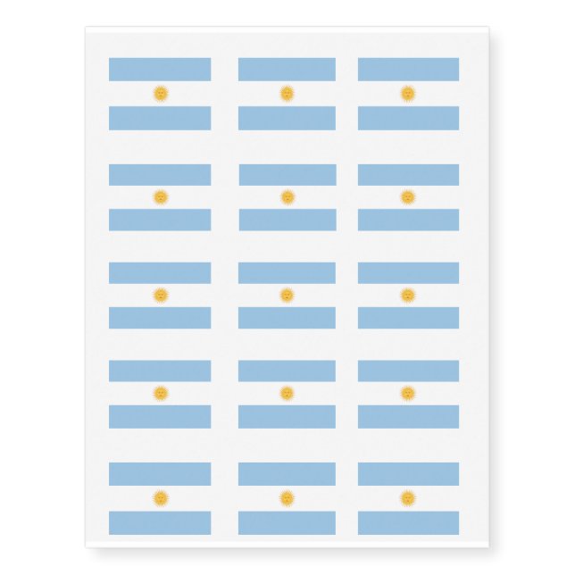 Argentina Flag Temporary Tattoos (Front)