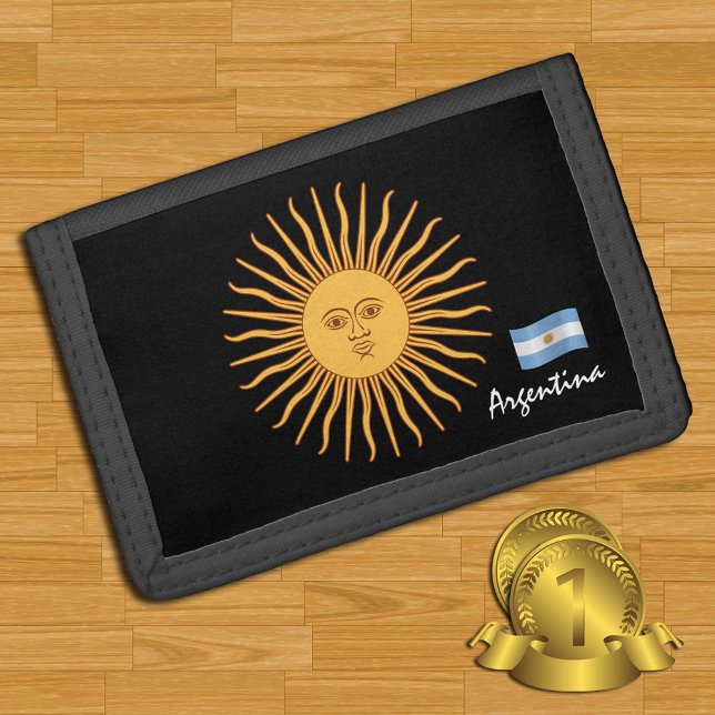 Argentina flag wallet, emblem, Sol de Mayo fashion Trifold Wallet (Creator Uploaded)