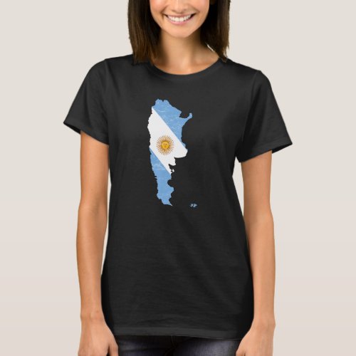 Argentina flag with Argentines Argentinian map dis T_Shirt