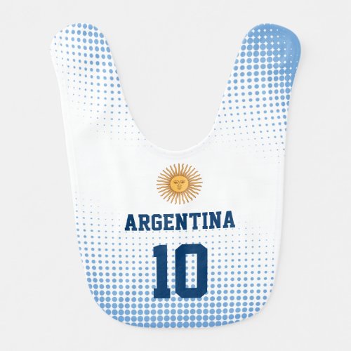 Argentina Flag with Baby Favorite Player Number Bib