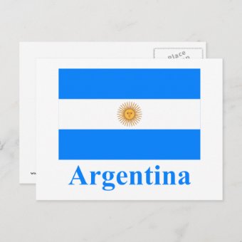 Argentina Flag with Name Postcard | Zazzle