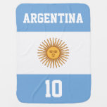 Argentina Flag With Your Baby Name And Number Swaddle Blanket at Zazzle