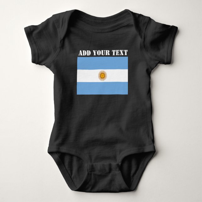 Argentina Flag World Cup 2022 Football Soccer Baby Bodysuit (Front)