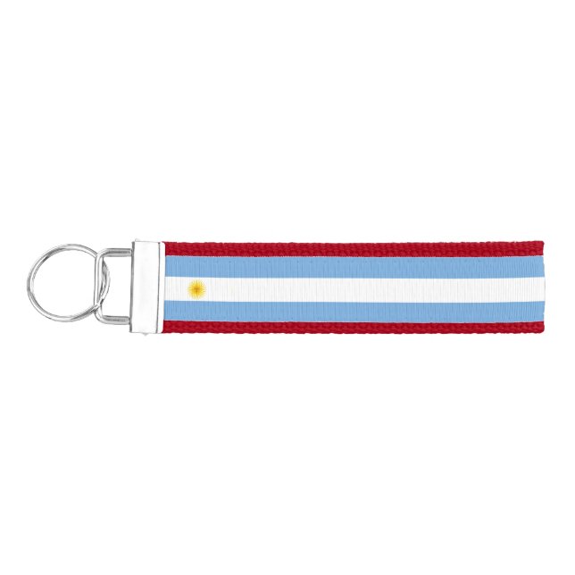 Argentina Flag Wrist Keychain (Keys on Left)