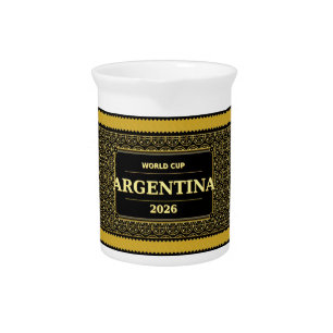 Argentina Football Fan 2026 Black Gold Luxury Beverage Pitcher