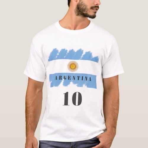 Argentina football number 10 jersey personalise T_Shirt