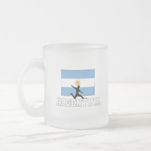 Argentina Football Soccer National Team Glass Frosted Glass Coffee Mug