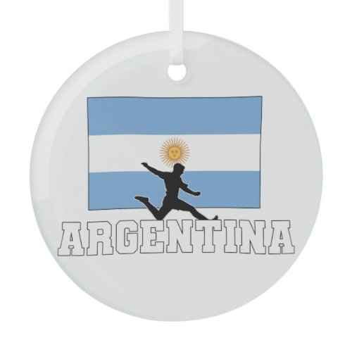 Argentina Football Soccer National Team Glass Ornament
