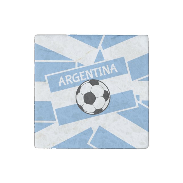 Argentina Football Stone Magnet (Front)