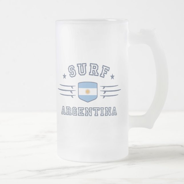 Argentina Frosted Glass Beer Mug (Right)