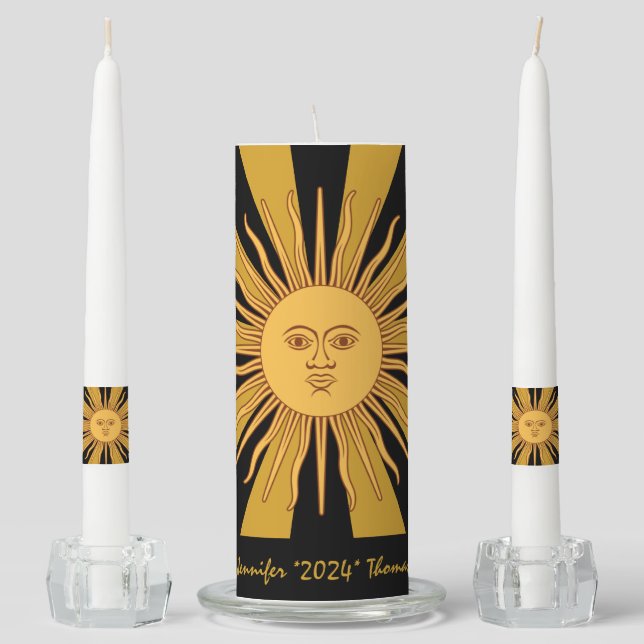 Argentina Golden Sun, Sol de Mayo Unity Candle Set (Front)