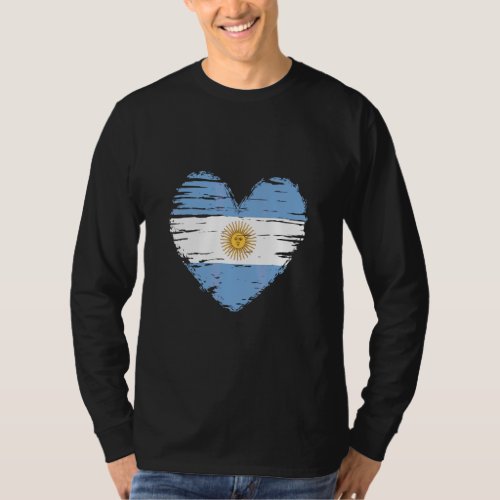 Argentina Heart Argentinian Flag Argentinian Pride T_Shirt