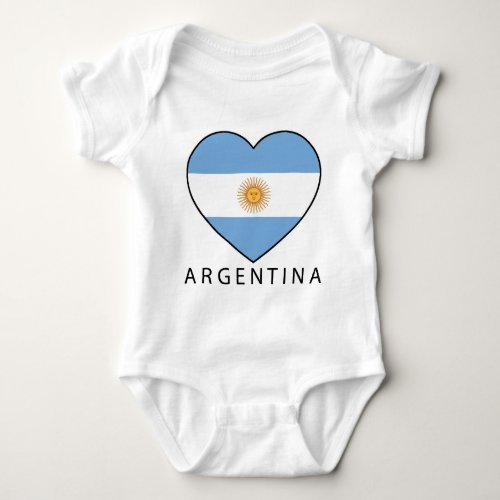 Argentina Heart Flag Soccer Baby Bodysuit