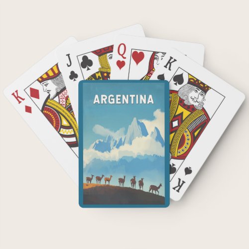 Argentina Illustration Travel Art Vintage Poker Cards Argentina Illustration Travel Art Vintage Poker Cards