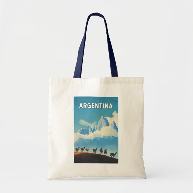 Argentina Illustration Travel Art Vintage Tote Bag (Front)