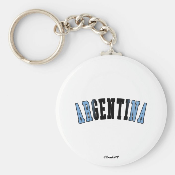 Argentina in National Flag Colors Key Chain