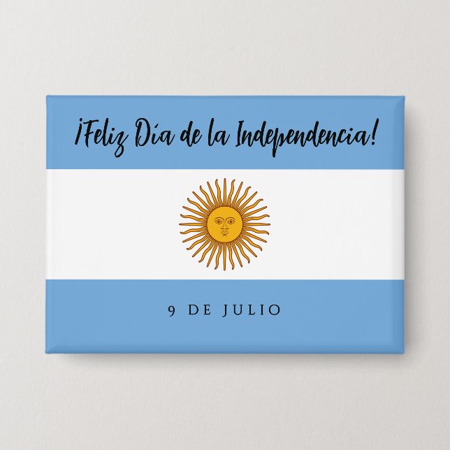 Argentina Independence Day Flag Button (Front)