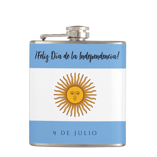 Argentina Independence Day Flag Flask (Front)