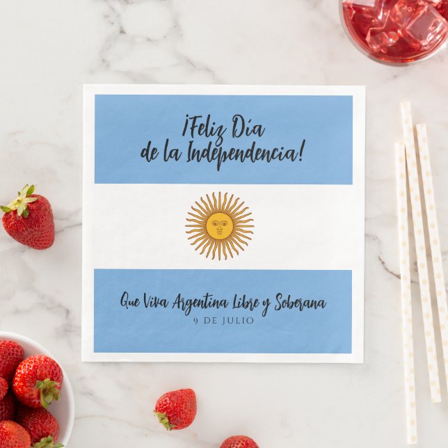 Argentina Independence Day Flag Paper Dinner Napkins (Insitu)