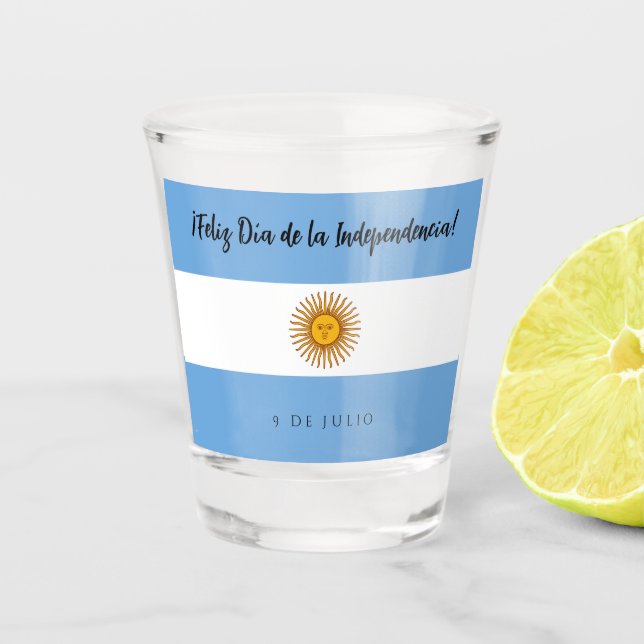 Argentina Independence Day Flag Shot Glass (Front)