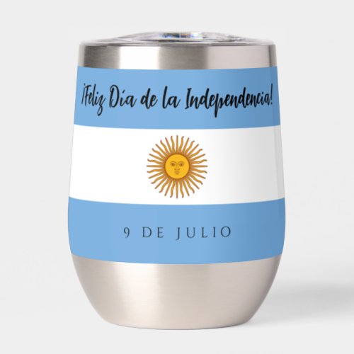 Argentina Independence Day Flag Thermal Wine Tumbler