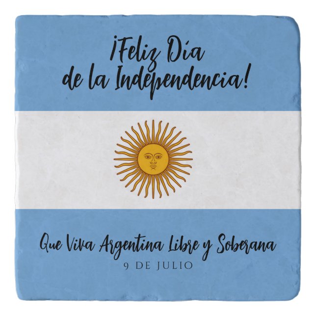 Argentina Independence Day Flag Trivet (Front)