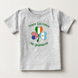 Argentina Ireland USA Shamrock Flag Personalized  Baby T-Shirt