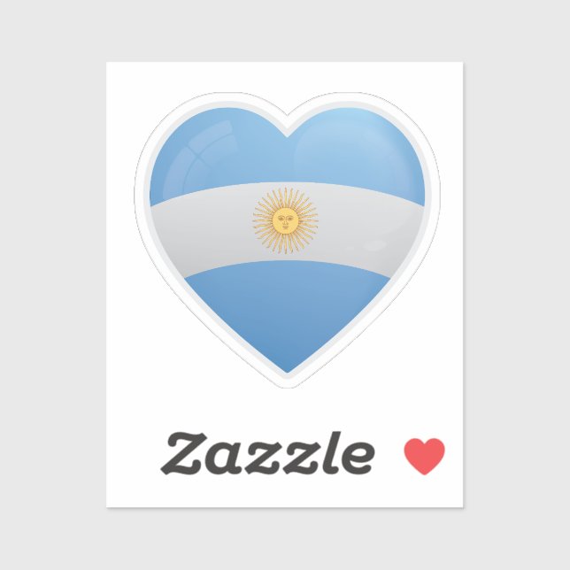 Argentina Love Flag Sticker (Sheet)