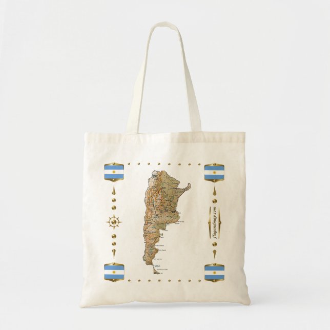 Argentina Map + Flags Bag (Front)