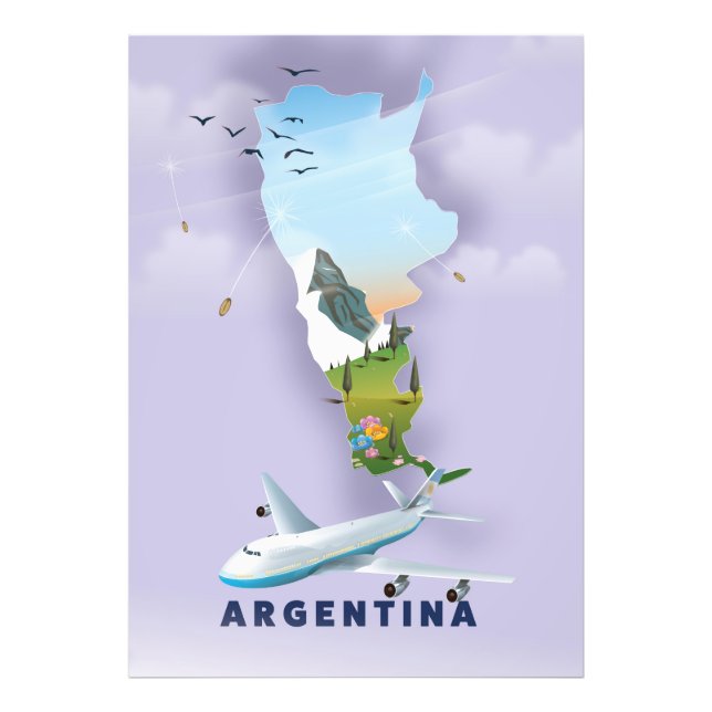Argentina Map Travel poster (Front)