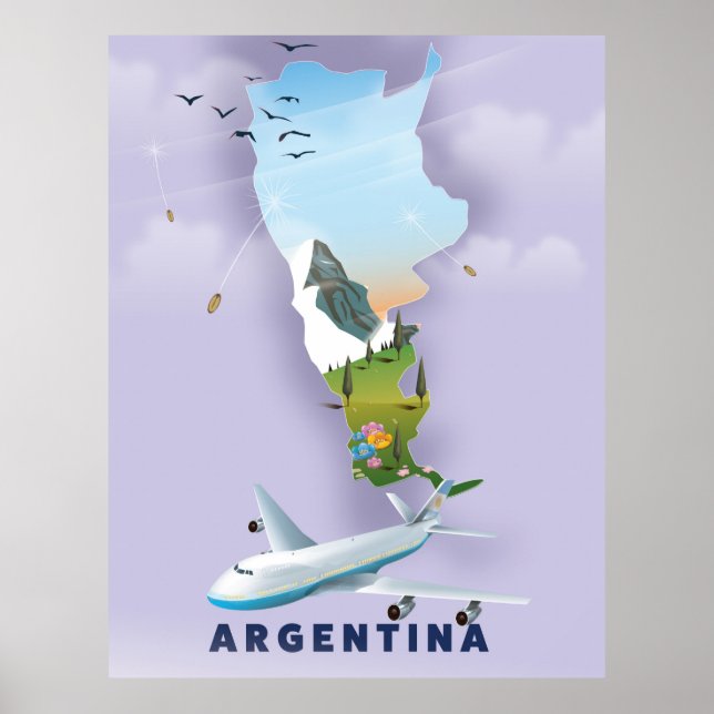 Argentina Map Travel poster (Front)