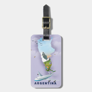 Argentina Map Travel poster Luggage Tag