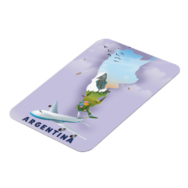 Argentina Map Travel poster Magnet (Left Side)