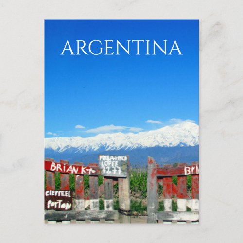 argentina mendoza gate postcard