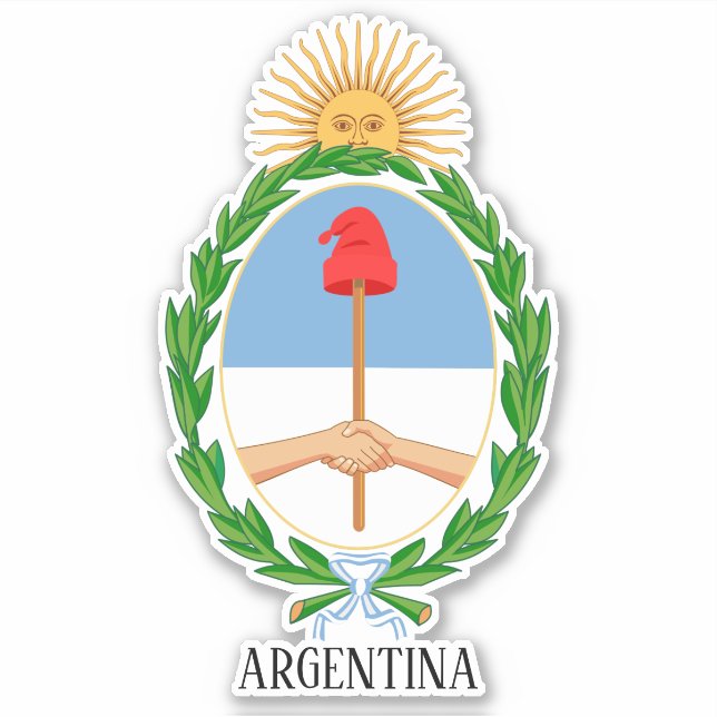 Argentina National Coat Of Arms Patriotic Sticker (Front)