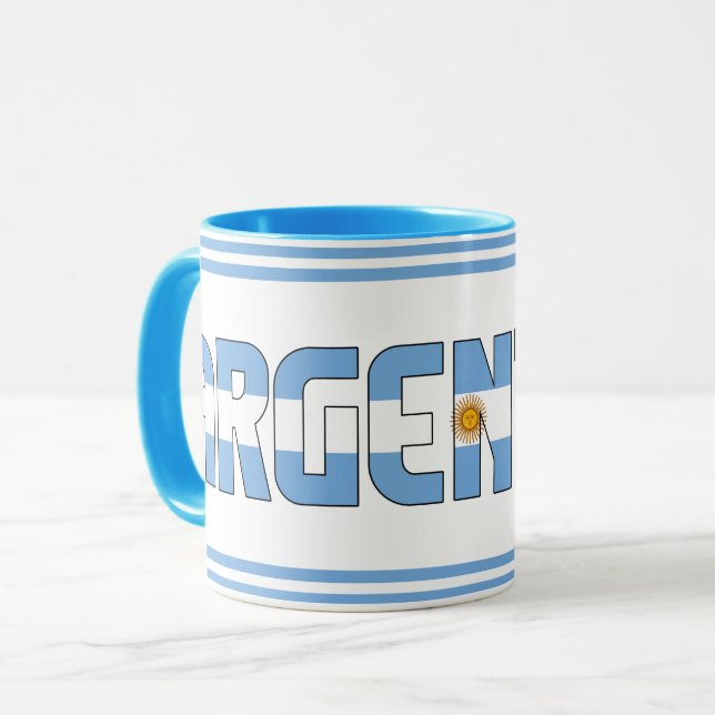 Argentina National Flag Patriotic Coffee Mug (Front Left)