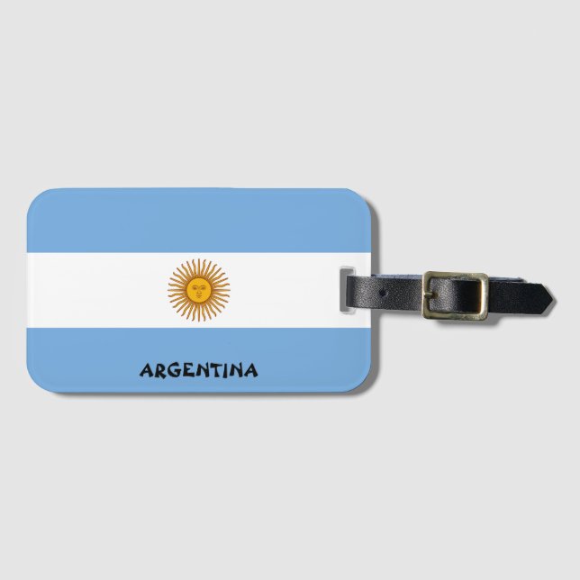 Argentina National Flag Patriotic Luggage Tag (Front Horizontal)