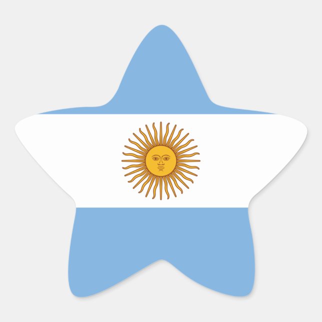 Argentina National Flag Star Sticker (Front)