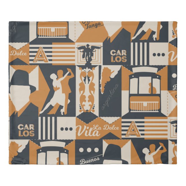 argentina pattern seamless design illustration duvet cover (Front)