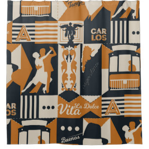 argentina pattern seamless design illustration shower curtain