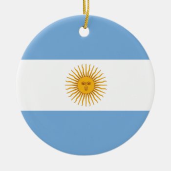 Argentina Plain Flag Ceramic Ornament by representshop at Zazzle