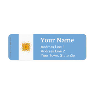 Argentina Plain Flag Label