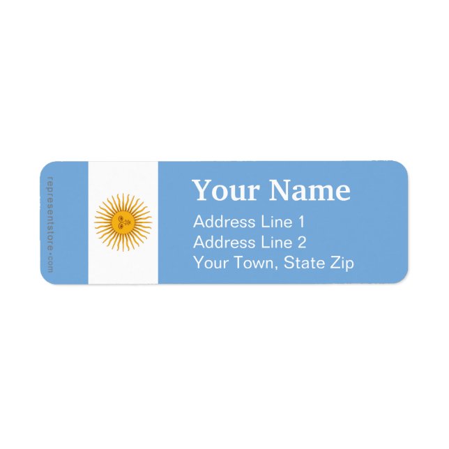 Argentina Plain Flag Label (Front)