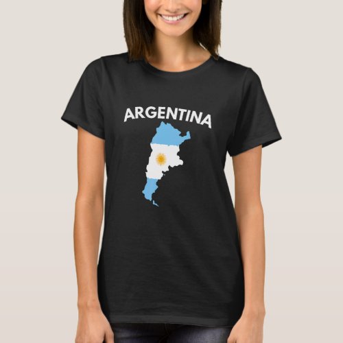 Argentina Proud Flag Argentina Country Map Flag Su T_Shirt