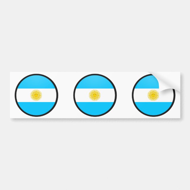 Argentina quality Flag Circle Bumper Sticker (Front)