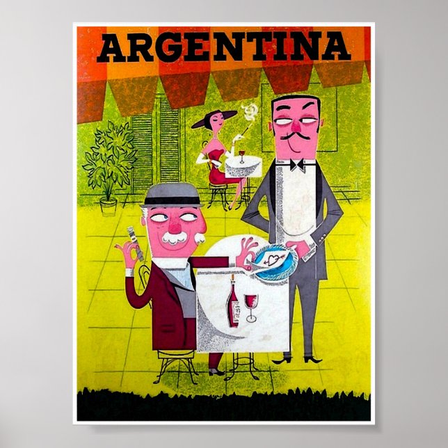 Argentina Retro Vintage Travel Poster (Front)